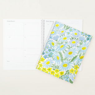 Watercolor, chamomile planner