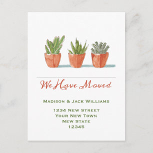 Watercolor Change of Address Moving Announcement Postcard