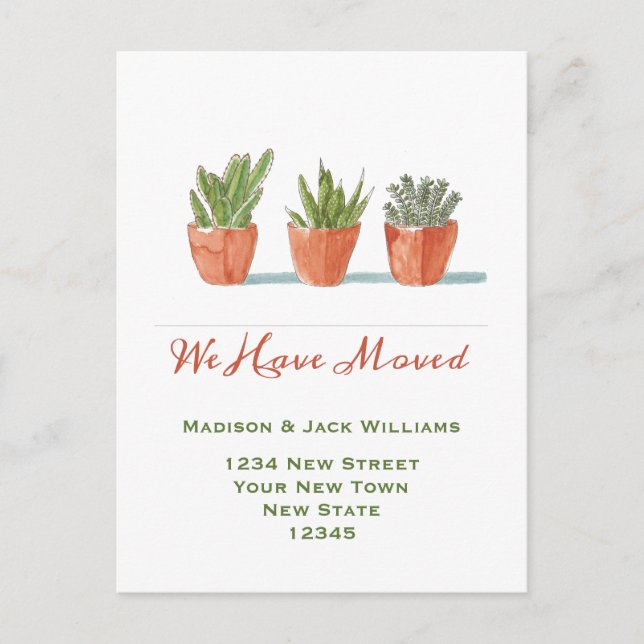 Watercolor Change of Address | Moving Announcement Postcard (Front)