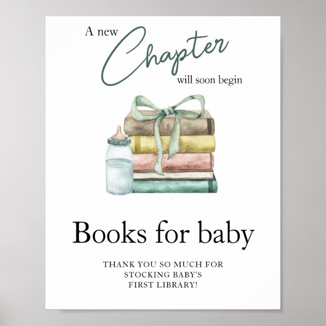 Watercolor Chapter baby shower - Books for baby Poster (Front)