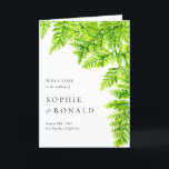 Watercolor Chartreuse Green Fern Leaves Wedding Program<br><div class="desc">Share the wedding details with your family and friends with this customizable wedding program booklet. It features watercolour chartreuse green fern leaves. Personalize by adding your details. These greenery wedding programs are perfect for any wedding theme or season.</div>