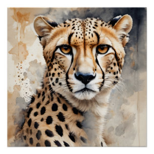 Watercolor Cheetah no 8 Poster