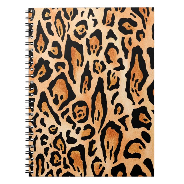 Watercolor cheetah print pattern notebook (Front)