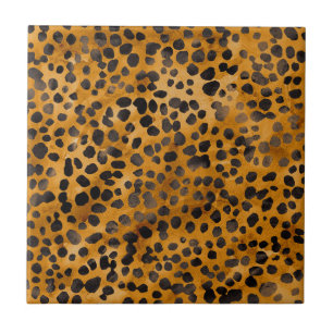 Watercolor Cheetah Print Tile