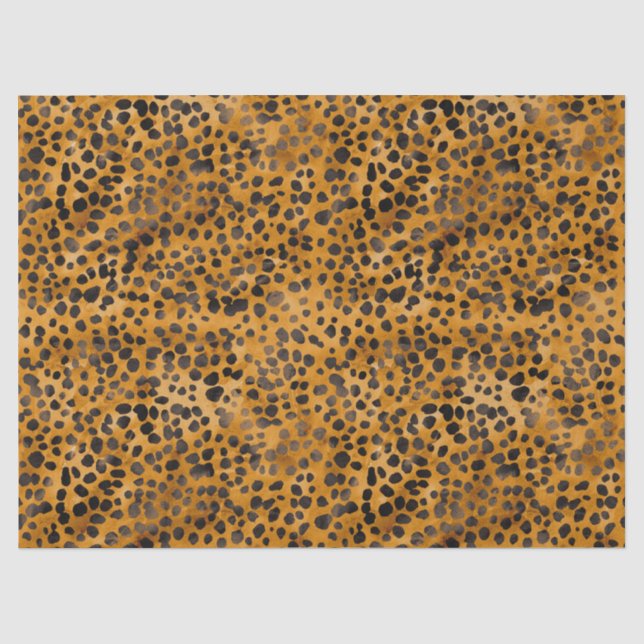Watercolor Cheetah Print Tissue Paper (Front)