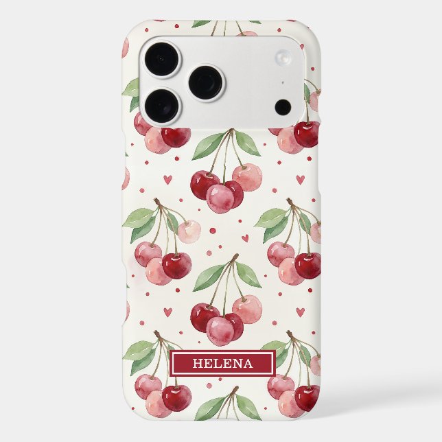 Watercolor Cherries Monogrammed (Back)