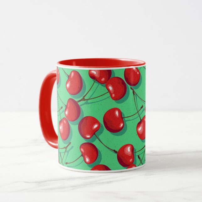 Watercolor Cherries Mug (Front Left)