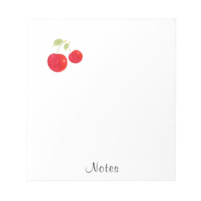 Watercolor Cherries Notepad (Front)