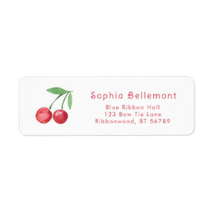 Watercolor Cherry Baby shower Adresse de retour