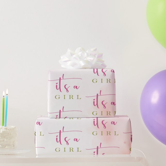 Watercolor Cherry Blossom Baby Shower Wrapping Paper (Party Gifts)