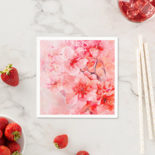 Watercolor Cherry Blossom Bliss Napkin