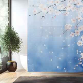 Watercolor Cherry Blossom Cascade Japanese Style
