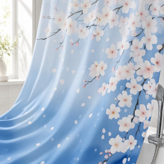 Watercolor Cherry Blossom Cascade Japanese Style