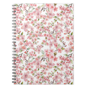 Watercolor Cherry Blossom Notebook