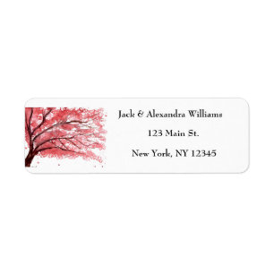 Watercolor Cherry blossom Pink Return Address 