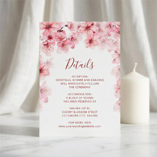 Watercolor Cherry Blossom White Enclosure Card
