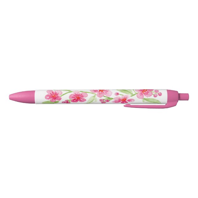 Watercolor Cherry Blossoms Bridal Baby SHOWER Black Ink Pen (Bottom)