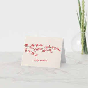 Watercolor Cherry Blossoms Personalized Notecards