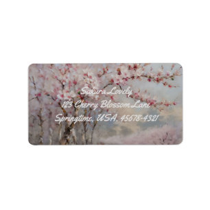 Watercolor Cherry Blossoms Return Address Label