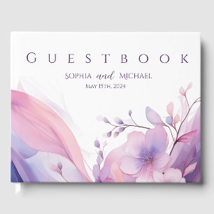 Watercolor Cherry Blossoms-Wedding Guest Book