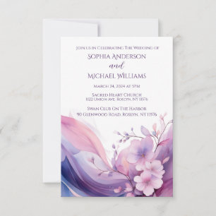 Watercolor Cherry Blossoms-Wedding Invitation