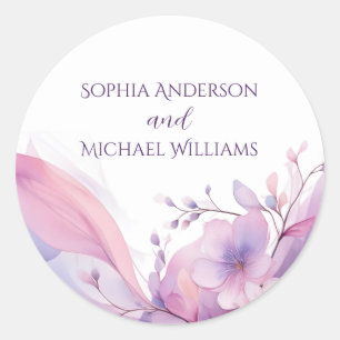 Watercolor Cherry Blossoms-Wedding Stickers