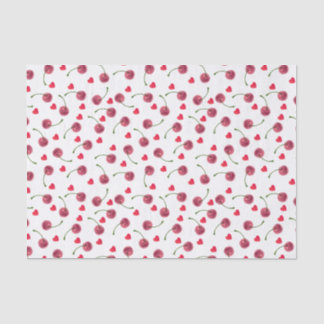 Watercolor Cherry Heart Tissue Paper