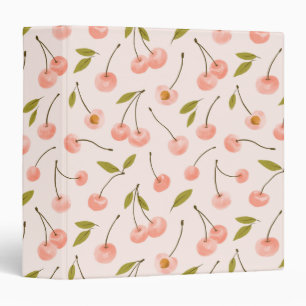 Watercolor Cherry Pattern Binder