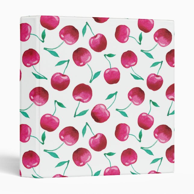 Watercolor Cherry Pattern Binder (Front/Spine)