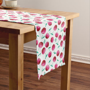 Watercolor Cherry Pattern Medium Table Runner