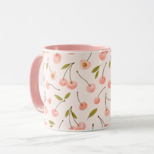 Watercolor Cherry Pattern Mug