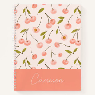Watercolor Cherry Pattern Notebook