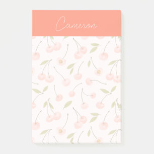 Watercolor Cherry Pattern Post-it Notes