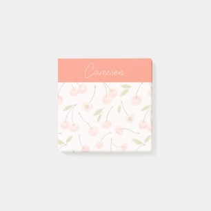 Watercolor Cherry Pattern Post-it Notes