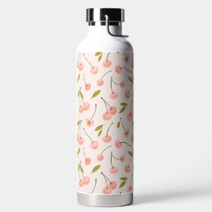Watercolor Cherry Pattern Water Bottle