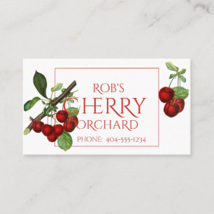 Watercolor Cherry Stems Business Card