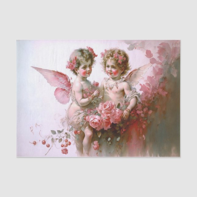 Watercolor Cherubs  Tissue Paper (Front)