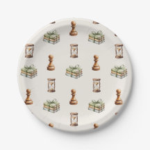Watercolor Chess Pattern Boy First Birthday