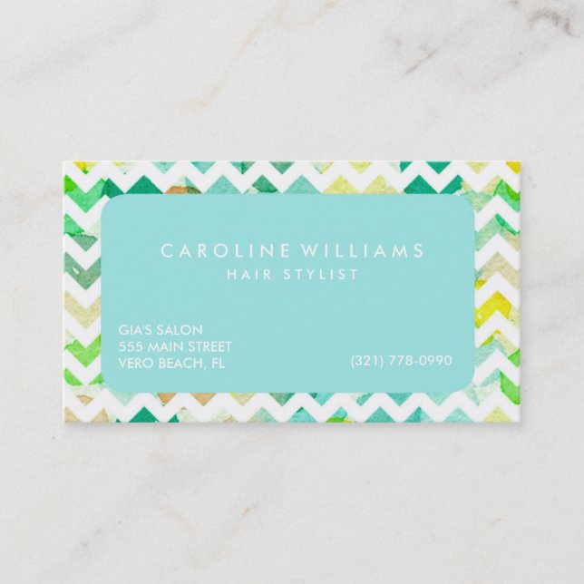 Watercolor Chevron Hairstylist Appointment (Front)