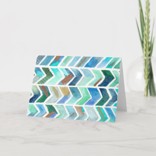 Watercolor Chevron original watercolor artwork Card