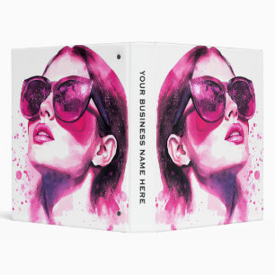 Watercolor Chic Glam Fashion Woman Portrait Binder