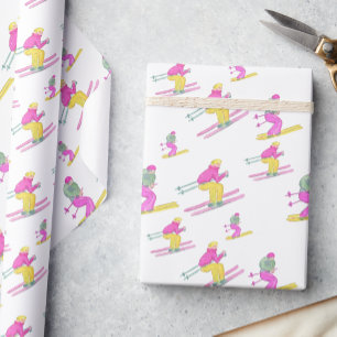 Watercolor Chic Ski Wrapping Paper