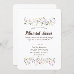 Watercolor Chic Wildflower  Invitation