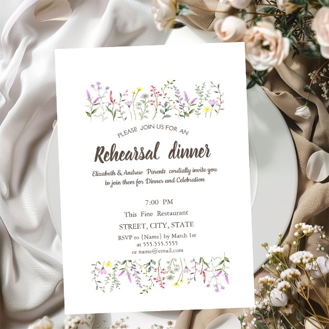 Watercolor Chic Wildflower  Invitation (Creator Uploaded)