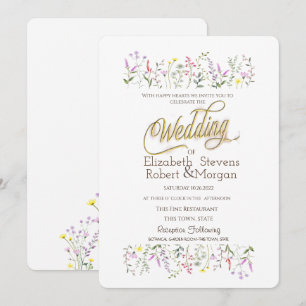Watercolor Chic Wildflower Wedding Invitation