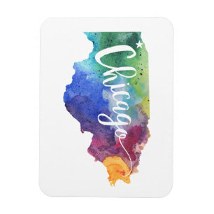 Watercolor Chicago Magnet