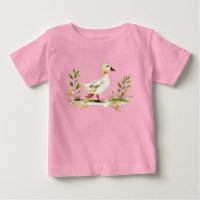 Watercolor Chick With Four-Leaf Clover 
