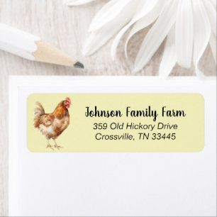 Watercolor Chicken Custom Address Labels