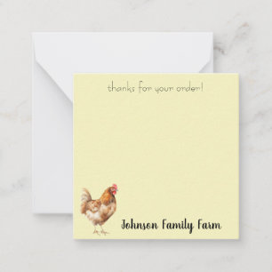 Watercolor Chicken Custom Card