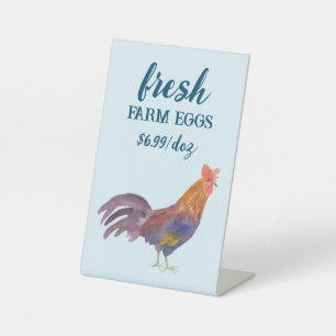 Watercolor Chicken & Eggs for Sale CUSTOM  Pedestal Sign